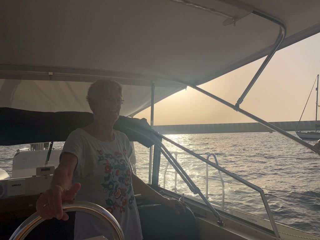 dinner time on " Calypso" Heleen welcoming us aboard