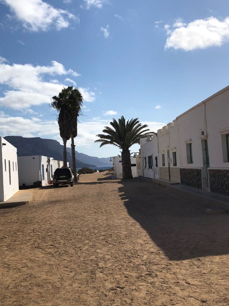 with sandy tracks instead of tarmac roads in the only village Caleta del Sabo