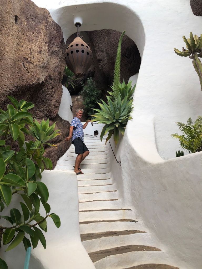 the stairs to the second level